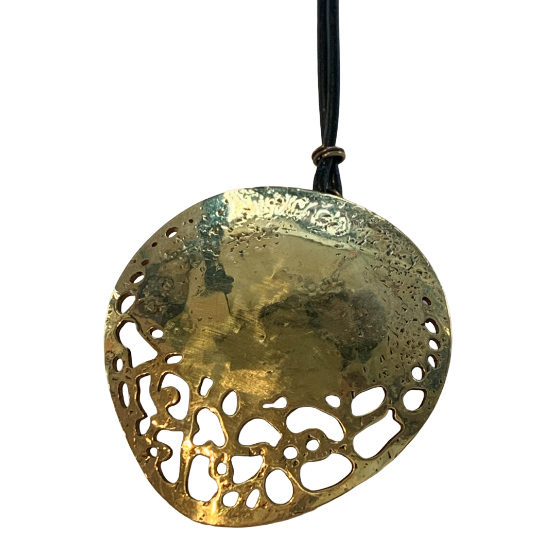 TETSUYA TABATA | 'Moon Necklace / dark cord' | Brass