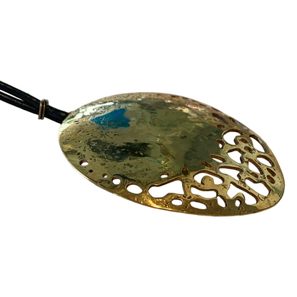 TETSUYA TABATA | 'Moon Necklace / dark cord' | Brass