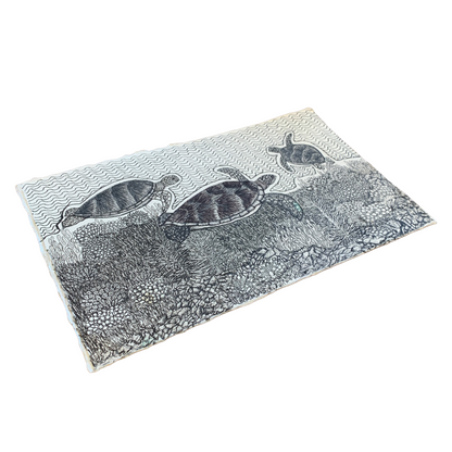 PETER B MORRISON | ‘Turtle Feeding’ | Pen + Ink drawing
