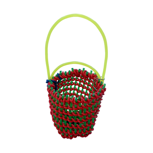 TONYA GRANT - Girringun Art Centre | 'Recycled Wire Jawun (basket)' | Red + green electrical wire