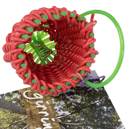 TONYA GRANT - Girringun Art Centre | 'Recycled Wire Jawun (basket)' | Red electrical wire