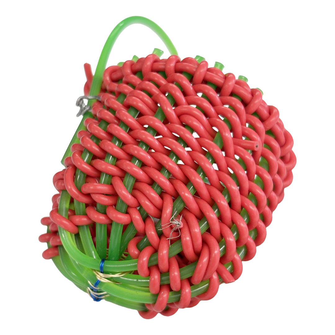 TONYA GRANT - Girringun Art Centre | 'Recycled Wire Jawun (basket)' | Red electrical wire