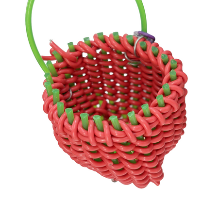 TONYA GRANT - Girringun Art Centre | 'Recycled Wire Jawun (basket)' | Red electrical wire