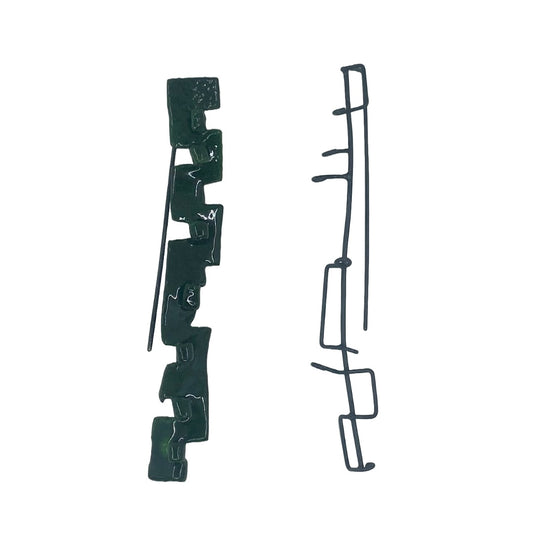 LOIS HAYES DESIGNS | ‘Winter Collection – Earrings #7’ | Oxidized sterling silver / copper / enamel / lacquer