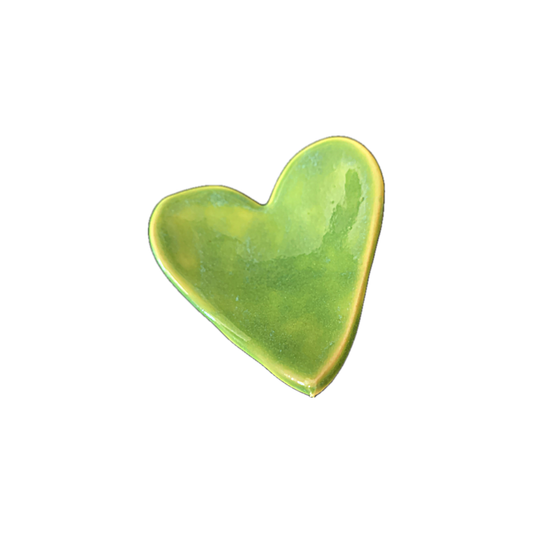 FLINTSTONE DESIGNS | ‘Lime Green Heart' | Ceramic