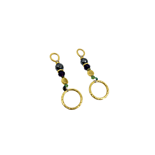 ARTIZ | 'Spring Collection (38)' Earrings | Pyrite / garnet / gold plated bronze