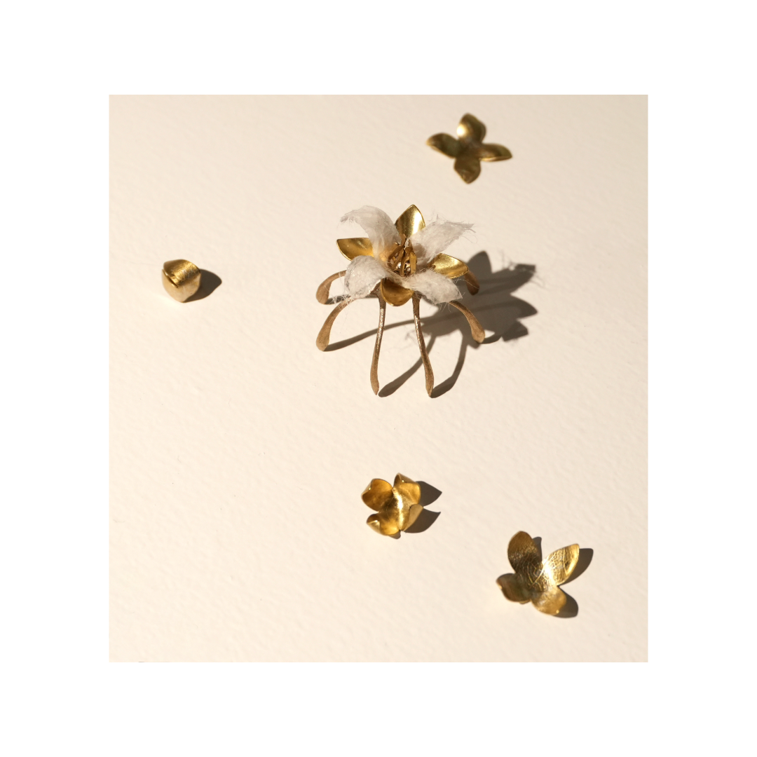 KATE HUNTER | ‘Flower Tree - Code Yellow’ | Brass / copper / silver / gold / patina