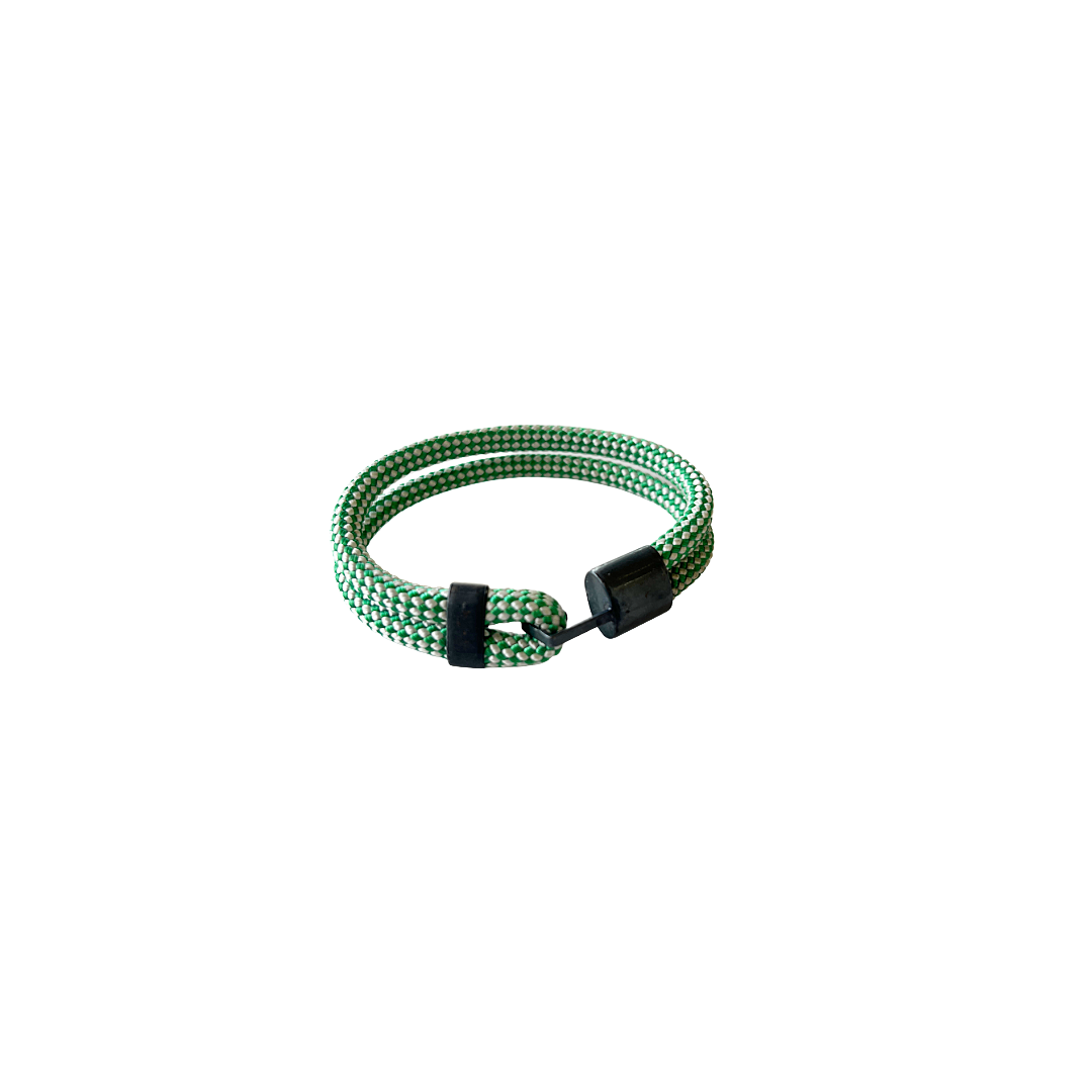 LOIS HAYES DESIGNS | ‘Spring Collection – Marine Rope Bracelet’ | Green rope / oxidized sterling silver