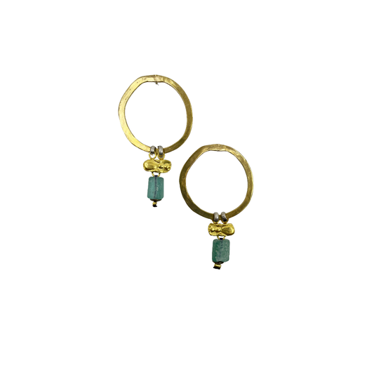 ARTIZ | 'Spring Collection (43)' Earrings |  Ancient Roman glass | bronze