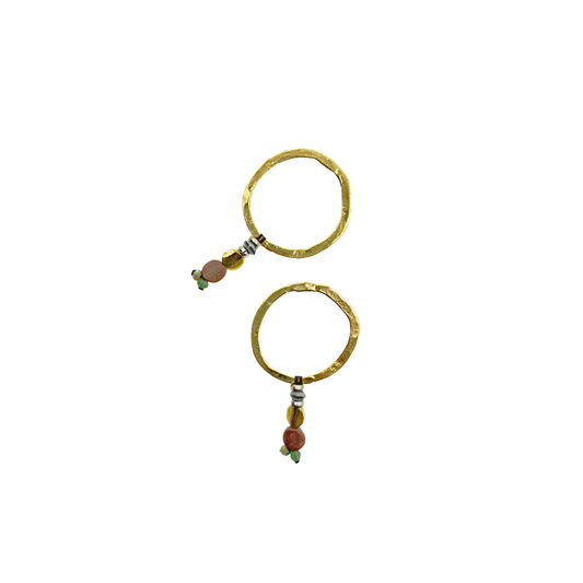 ARTIZ | 'Spring Collection (44)' Earrings | Bronze / brown jade / silver