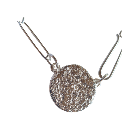 LAURA SCOTT HANDMADE JEWELLERY | ‘Chain Necklace with Circle - Large’ | Cast 925 Sterling Silver