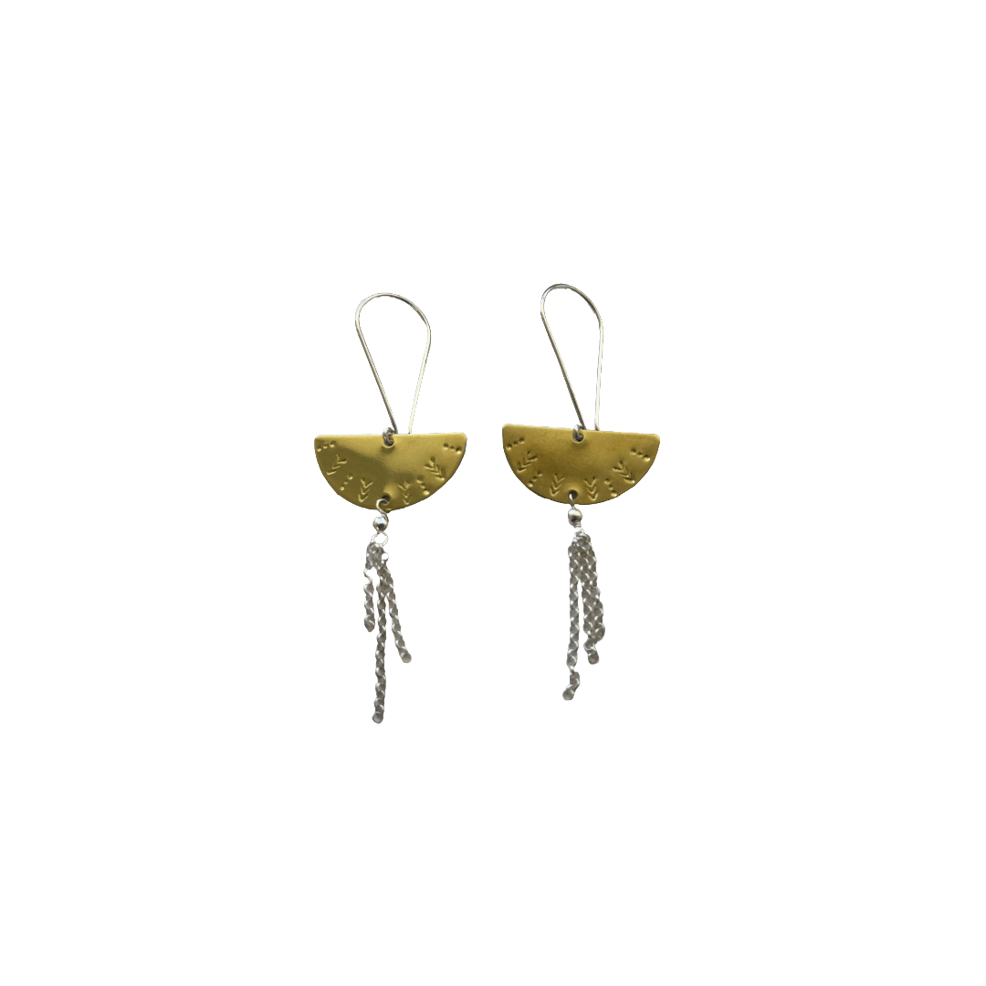 WILD CHARM JEWELLERY | 'Brassy Earrings' | Sterling silver / brass