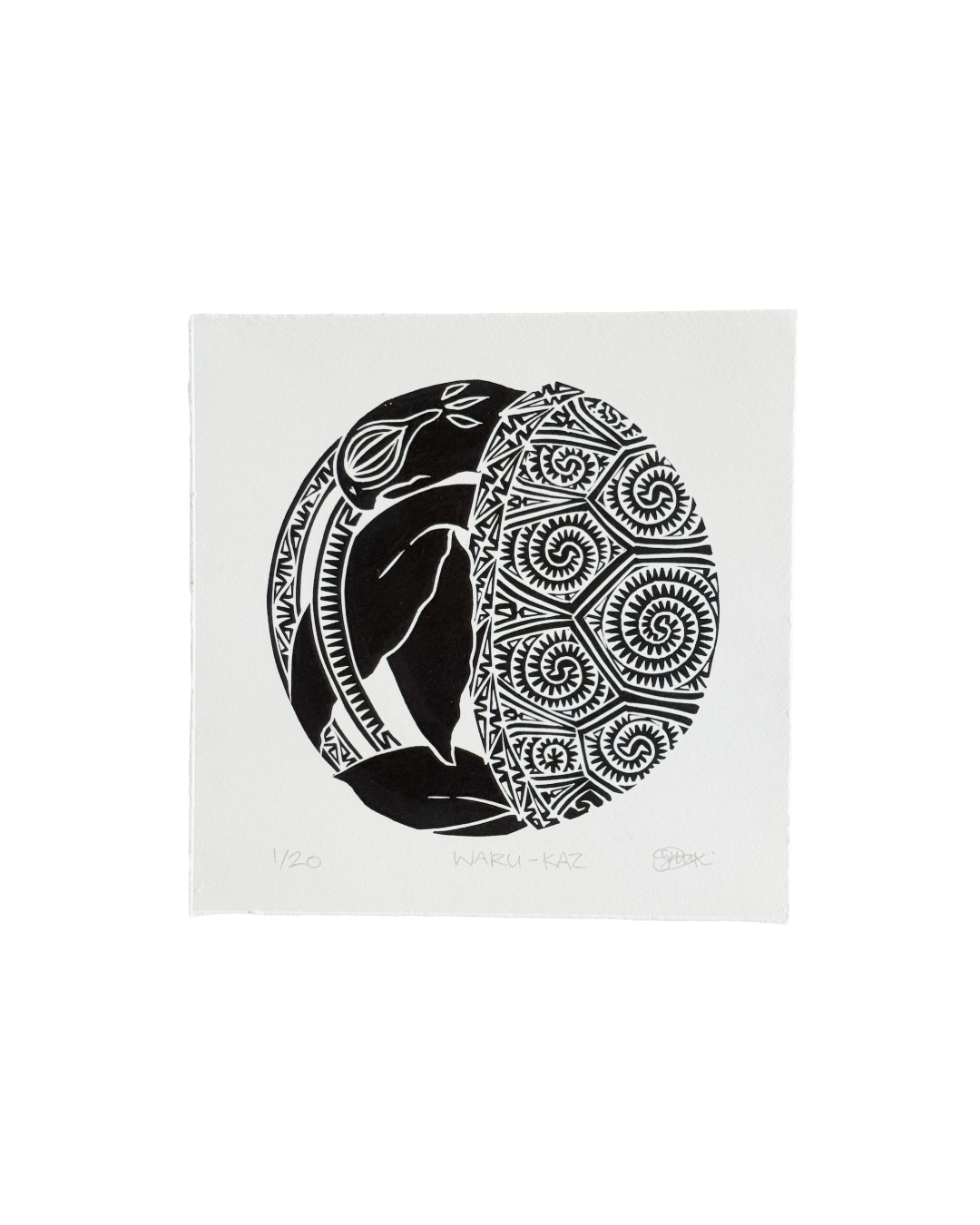 GLEN MACKIE | 'WARU-KAZI' | Vinyl-cut relief print