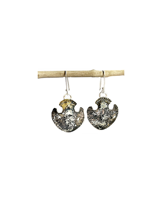 KATE HUNTER | 'Protection’ | Earrings | Brass / patina / 925 silver