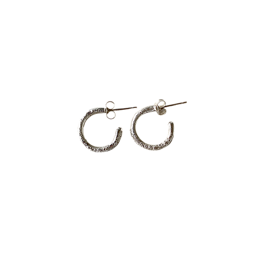 LAURA SCOTT HANDMADE JEWELLERY | ‘925 Cairns Beach Sand Hoops’ | Sandcast Sterling Silver Hoops