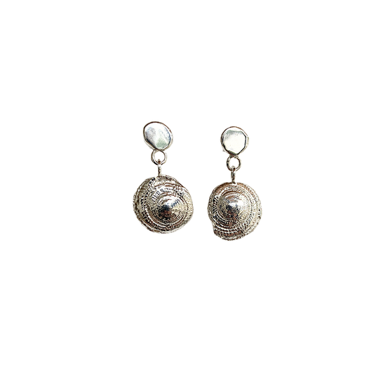 LAURA SCOTT HANDMADE JEWELLERY | ‘925 Sundial Dangle Earrings’ | Sundial Impression in Sterling Silver