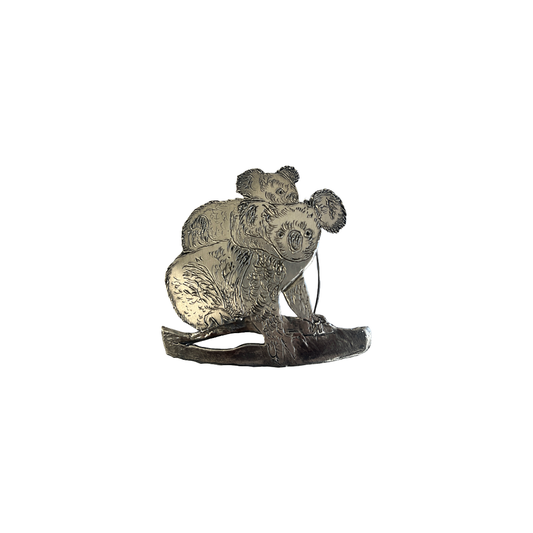 MELISSA STANNARD | ‘Koala Mum and Bub – Phascolartctos Cincereus’ | Sterling silver brooch with patina