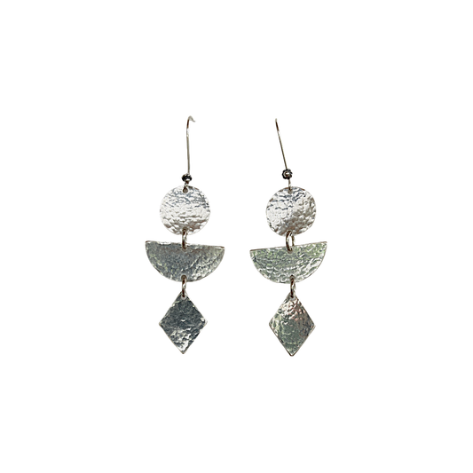 WILD CHARM JEWELLERY | 'Silver Three Tier' Earrings | Sterling silver