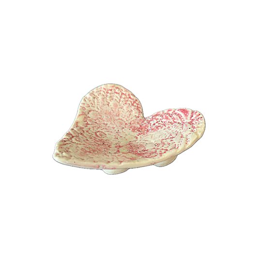 FLINTSTONE DESIGNS | ‘Pink Doily Heart - ball legs' | Ceramic