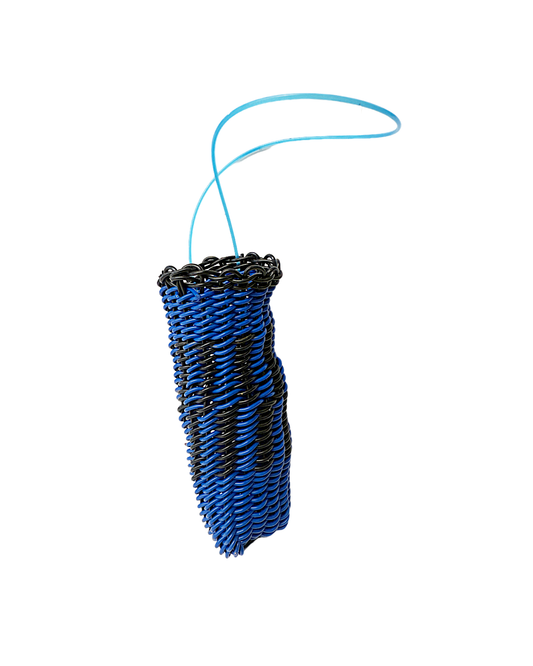 GIRRINGUN ART CENTRE – Nephi Denham | ‘Mindi’ basket | Blue and black electrical wire