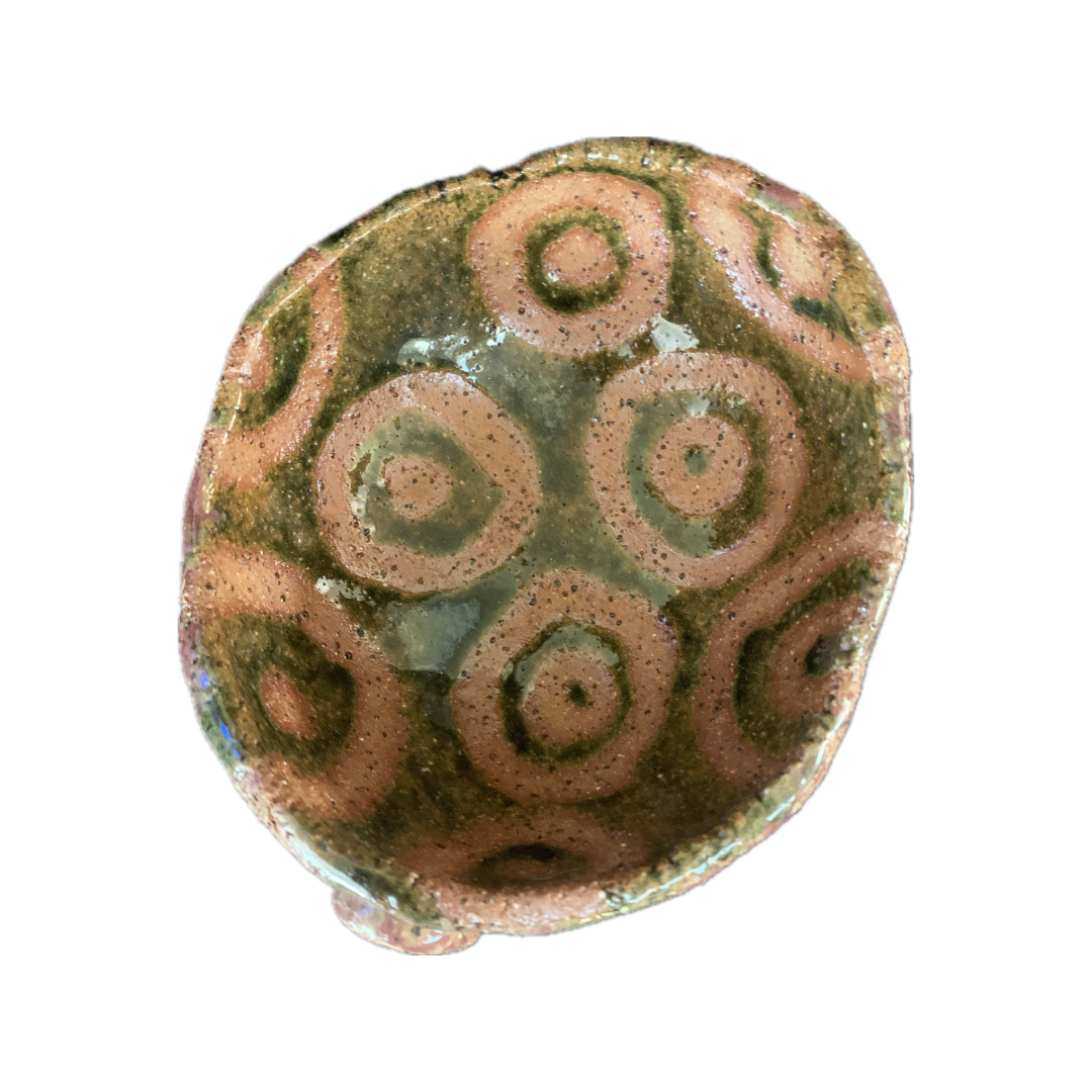 FLINTSTONE DESIGNS | 'Green Circles critter'| Ceramic