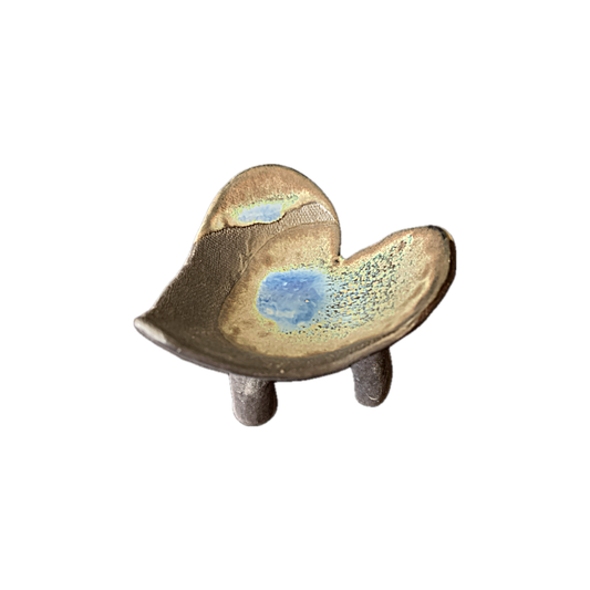 FLINTSTONE DESIGNS | ‘Black and Blue Heart | Ceramic