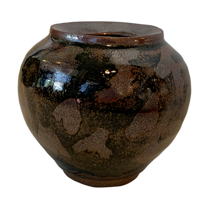 SERVICE CERAMICS | ‘Rounded Black Vase- Patterned' | Wheel-thrown ceramics