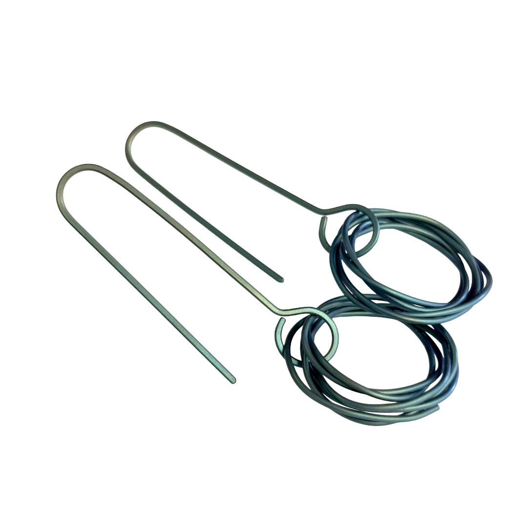 FAR NORTH STUDIO | ‘Orbit Earrings' | Green titanium / small