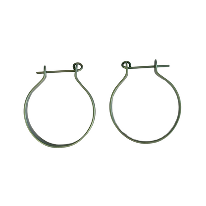 FAR NORTH STUDIO | ‘Hoop earrings’- Small | Green | Titanium
