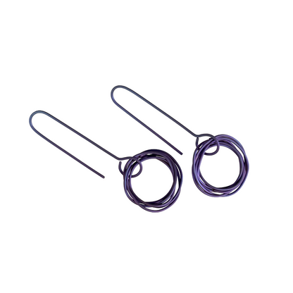 FAR NORTH STUDIO | ‘Orbit Earrings' | Purple titanium / small