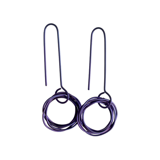 FAR NORTH STUDIO | ‘Orbit Earrings' | Purple titanium / small