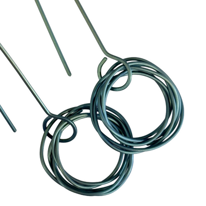 FAR NORTH STUDIO | ‘Orbit Earrings' | Green titanium / small