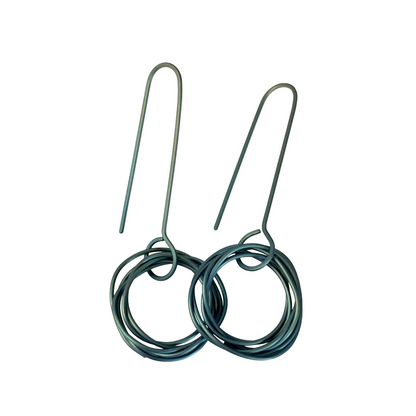 FAR NORTH STUDIO | ‘Orbit Earrings' | Green titanium / small