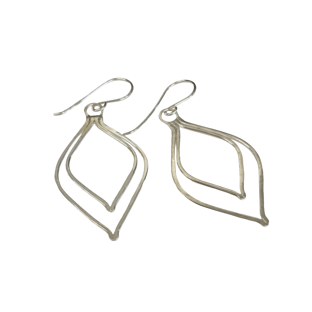 BREATH AND ESSENCE | 'Lotus Drop Earrings' | Sterling silver