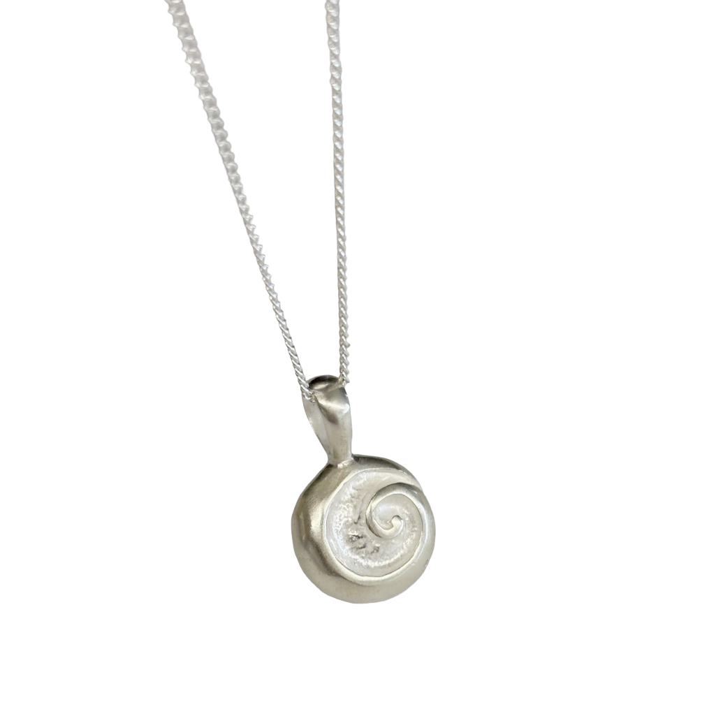BREATH AND ESSENCE | ‘Anahata Feature Spiral’ necklace | Sterling silver