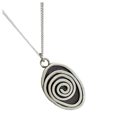 BREATH AND ESSENCE | ‘Spiral Necklace' | Sterling silver / Patina finish