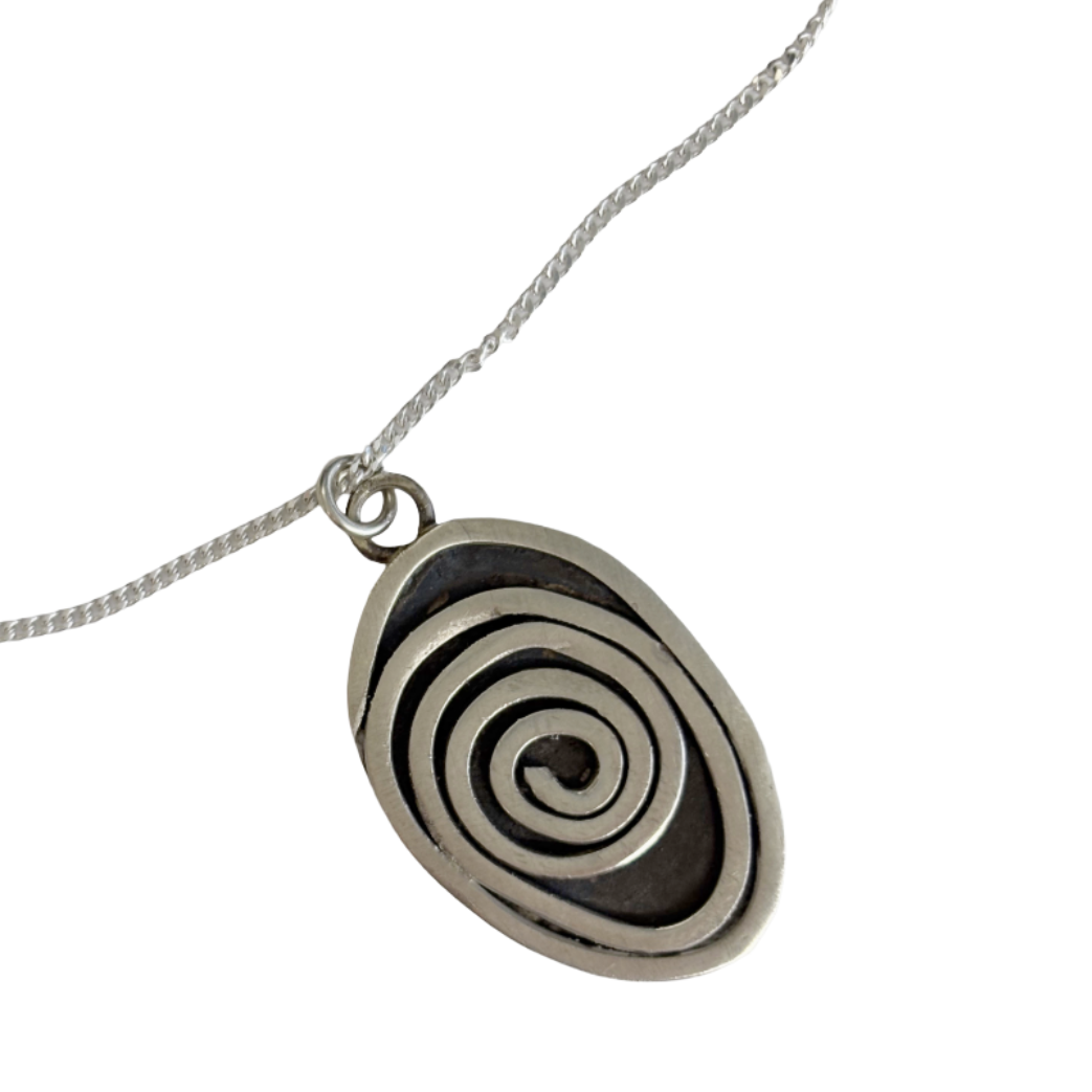 BREATH AND ESSENCE | ‘Spiral Necklace' | Sterling silver / Patina finish