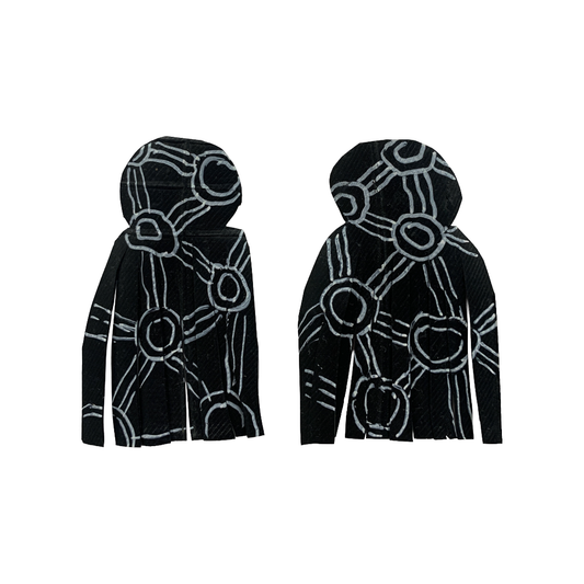 FLASH BLAK | ‘Bike Rubber Fringed’- patterned | upcycled tyre inner tube + paint