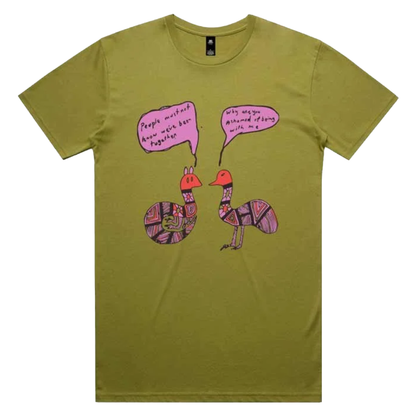 MUNIMBA-JA ART CENTRE x  UNCLE NOEL (GULLA) BLAIR |  'People Must Not Know' | T-shirt / short sleeves / green