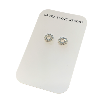 LAURA SCOTT STUDIO | Sunburst Sandcast Studs | 2026 | Sterling Silver