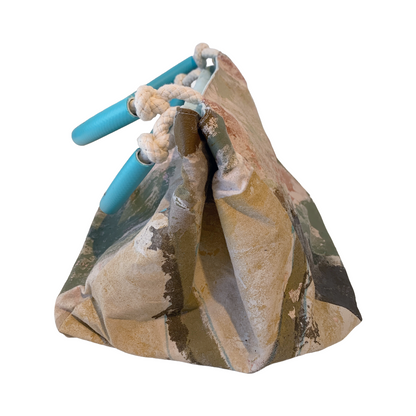 JULIE POULSEN | ‘Land Meets Sea‘ Boat bag: Midi | Re-cycled painting | Medium