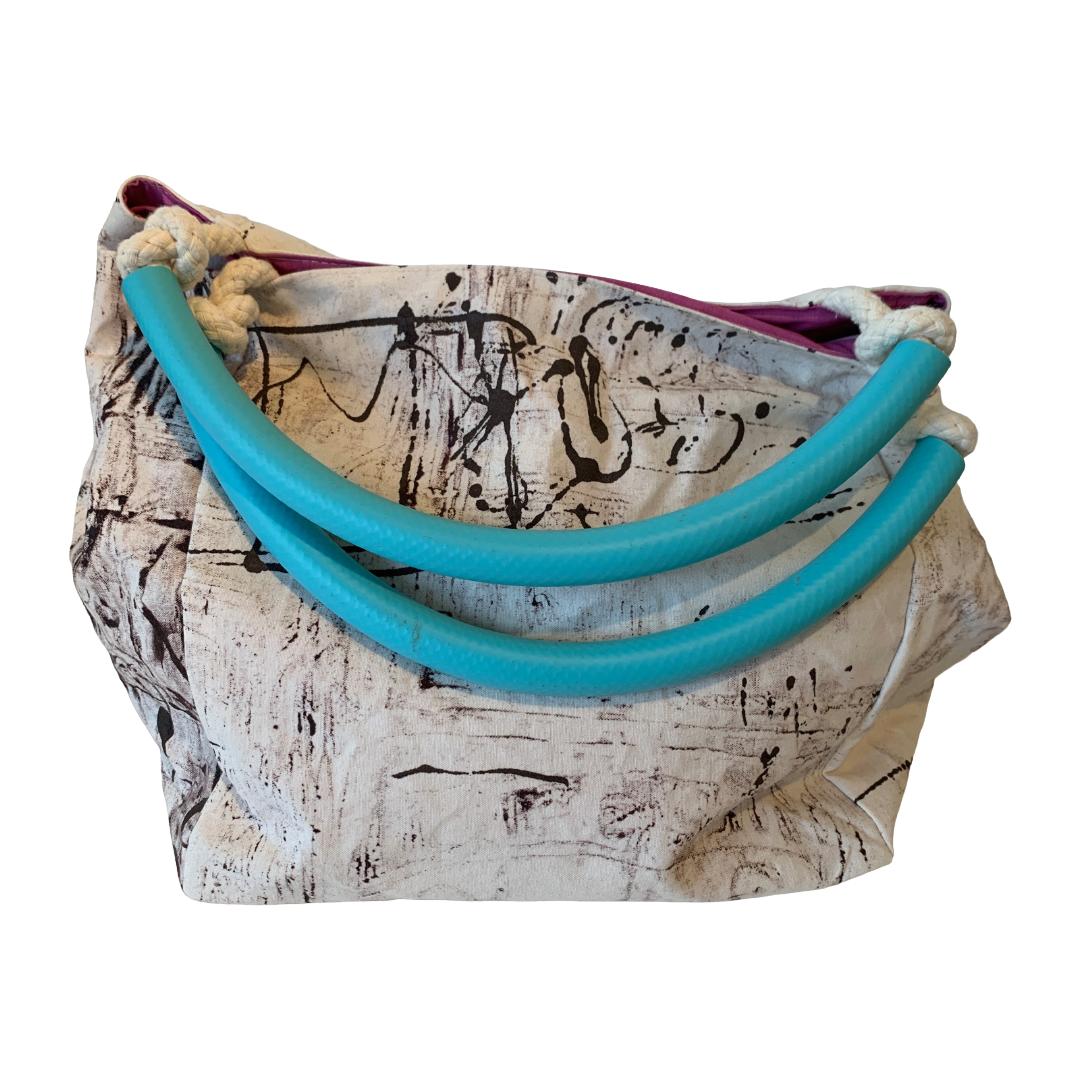 JULIE POULSEN | ‘Grandma's Sewing Box: Boat bag: Midi | Re-cycled painting | Medium