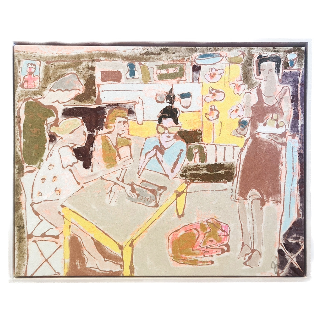 JULIE POULSEN | 'Sleeping Dog #7' | Mixed media on canvas / framed