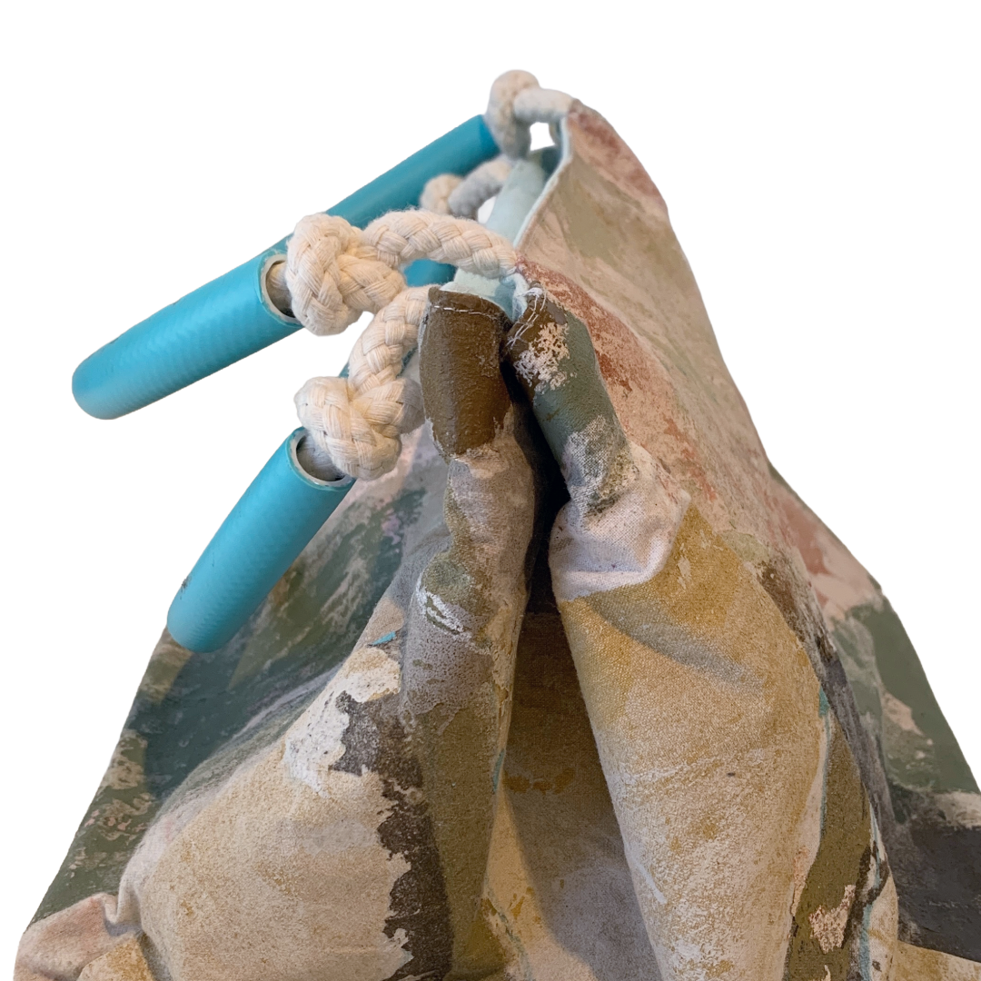 JULIE POULSEN | ‘Land Meets Sea‘ Boat bag: Midi | Re-cycled painting | Medium