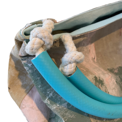 JULIE POULSEN | ‘Land Meets Sea‘ Boat bag: Midi | Re-cycled painting | Medium