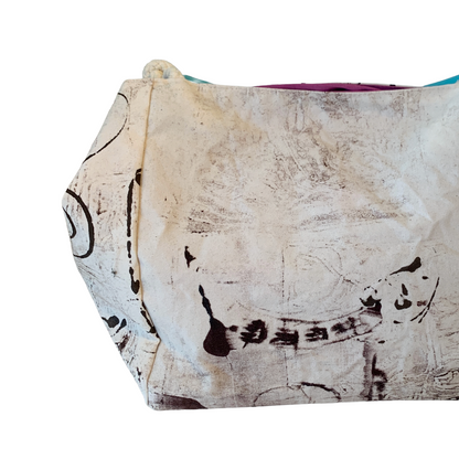 JULIE POULSEN | ‘Grandma's Sewing Box: Boat bag: Midi | Re-cycled painting | Medium