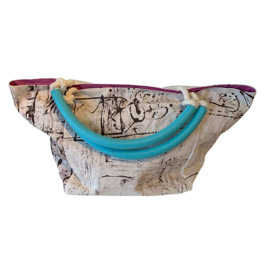 JULIE POULSEN | ‘Grandma's Sewing Box: Boat bag: Midi | Re-cycled painting | Medium