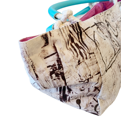 JULIE POULSEN | ‘Grandma's Sewing Box: Boat bag: Midi | Re-cycled painting | Medium