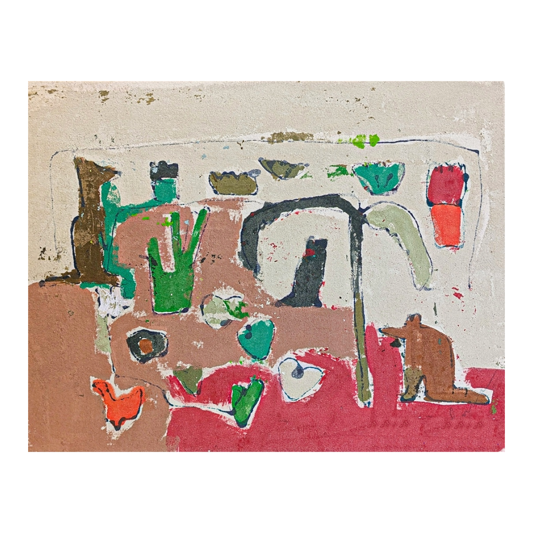JULIE POULSEN | 'Tropical Garden Friends' | Acrylic + mixed media on canvas / stretched