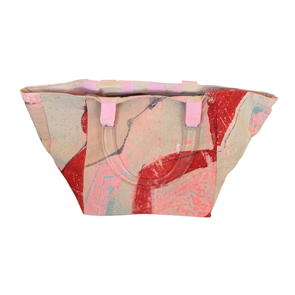 JULIE POULSEN | ‘Boat bag: Mini' (3) | Re-cycled painting / clear plastic handle | Small